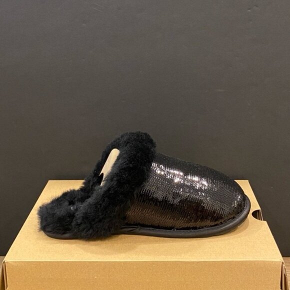 New UGG Women's Scuffette II Mirror Ball Black Slip On Slippers Shoes Flats - Picture 2 of 4
